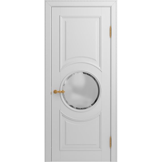 Межкомнатная дверь массив бука Viporte Лацио Амбиенте белая эмаль остекление 4
