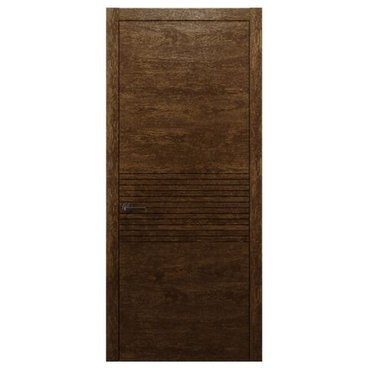 Межкомнатная дверь массив дуба Alvero Флэт-II орех золотой глухая