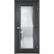 Фото межкомнатной двери эмаль Дверцов Брессо 1 цвет сигнальный чёрный RAL 9004 остеклённая