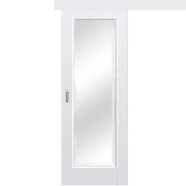 Раздвижная одностворчатая дверь Кобальт 42 аляска остеклённая