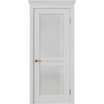 Межкомнатная дверь массив дуба селект Alvero Афина бьянко остеклённая