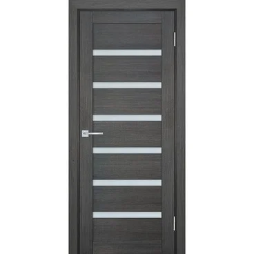 Межкомнатная дверь экошпон Мариам Техно-707 грей стекло сатинат белый