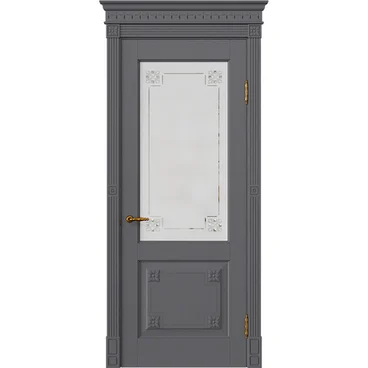 Межкомнатная дверь массив дуба Viporte Флоренция графит остеклённая