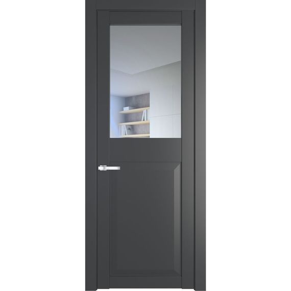 Межкомнатная дверь 1.6.2PD графит остеклённая
