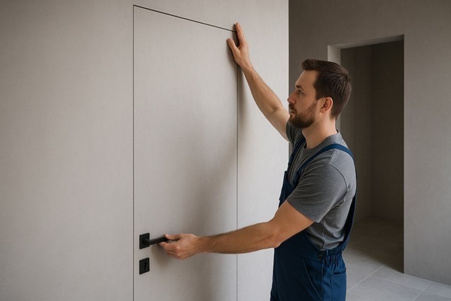 Установка скрытых дверей