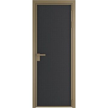 Алюминиевая межкомнатная дверь 1AP шампань блэк элегант