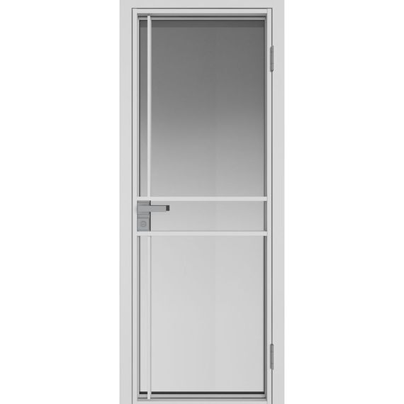 Межкомнатная алюминиевая дверь 9AG белая матовая RAL 9003 остеклённая