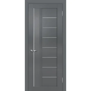 Межкомнатная дверь экошпон Profilo Porte PSC-17 графит стекло сатинат белый