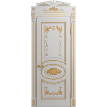 Дверь массив бука Лацио Ампир аворио патина золото глухая