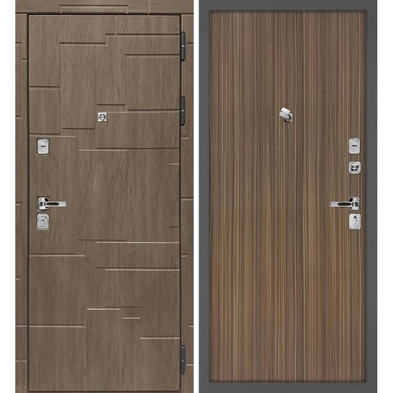 Входная дверь Домино дымчатая луна панель гладкая эвкалипт испанский