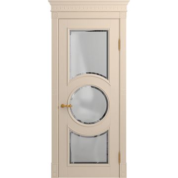 Межкомнатная дверь массив бука Viporte Лацио Амбиенте ваниль остекление 3