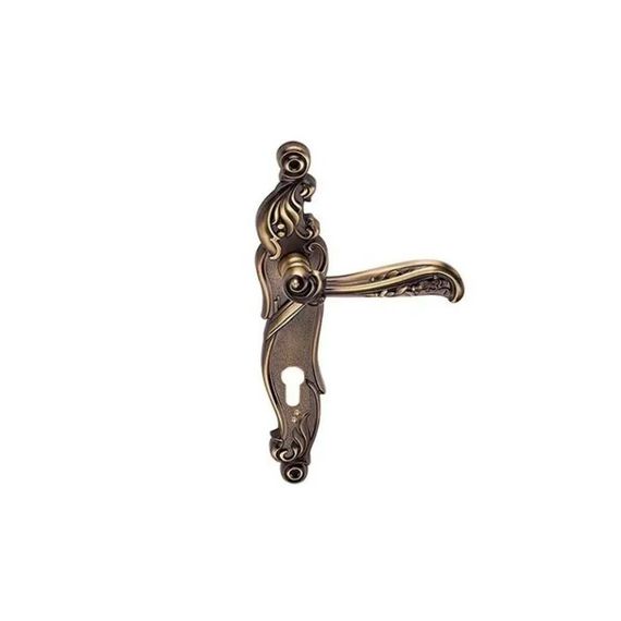 Ручка на планке для межкомнатной двери Rizo античный кофе под цилиндр