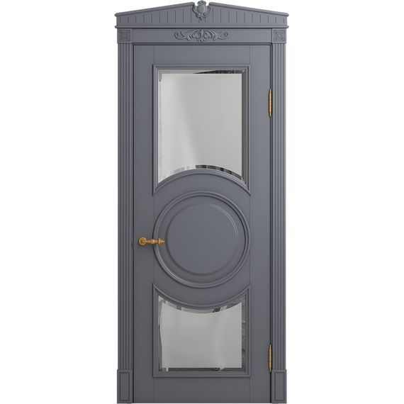 Межкомнатная дверь массив бука Viporte Лацио Амбиенте тауп остекление 5