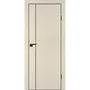 Межкомнатная бежевая дверь ПЭТ P-21 кромка ABS черная молдинг