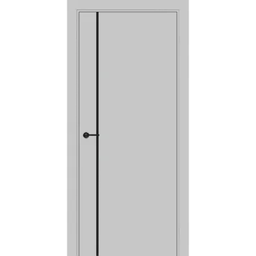 Межкомнатная дверь Porta ПТА-50.11B серая Shellac Grey чёрный лампас с молдингом