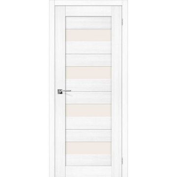 Межкомнатная дверь экошпон Bravo Порта-23 snow veralinga остеклённая