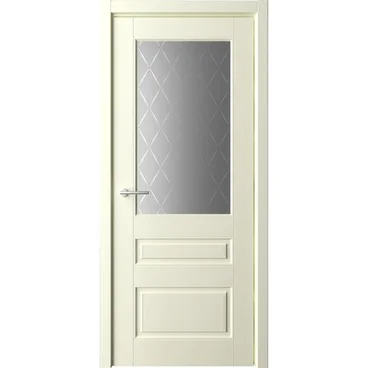 Межкомнатная дверь эмаль Классика 3 слоновая кость остеклённая