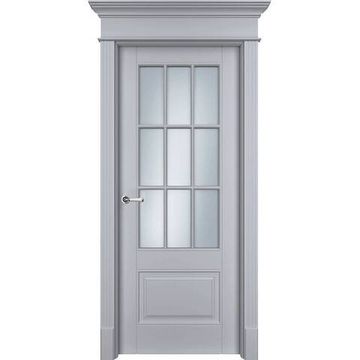 Межкомнатная дверь эмаль Оксфорд 2 RAL 7047 остеклённая