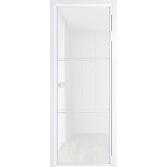 Алюминиевая межкомнатная дверь 3AХ вайт остеклённая