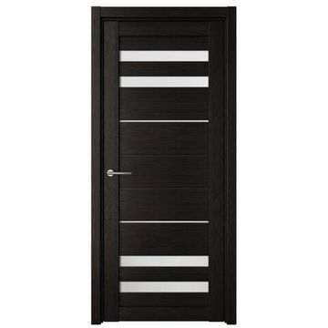 Межкомнатная дверь Пекин экошпон тёмный кипарис со стеклом