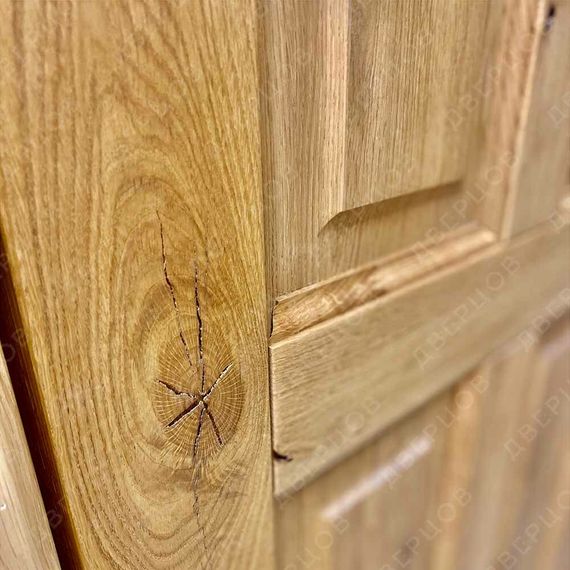 Фото межкомнатной двери массив дуба с сучком Дверцов Авиано глухая тон 17 в деталях №9