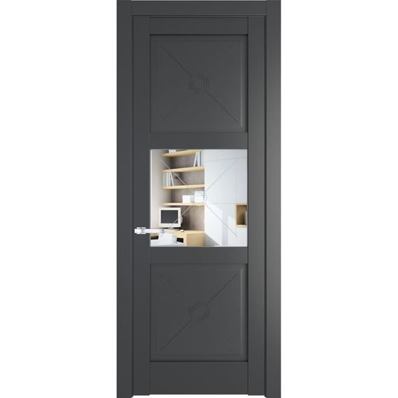 Межкомнатная дверь 1.4.2PM графит остеклённая
