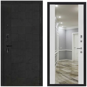 Входная дверь Quadro ПВХ бетон графит панель зеркало INFINITY