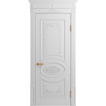 Дверь массив бука Лацио Ампир белая эмаль глухая