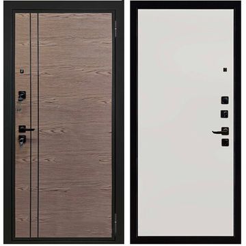Входная стальная дверь Liberty V2 ПВХ дуб тангент коньяк горизонт панель ПВХ меламин белый