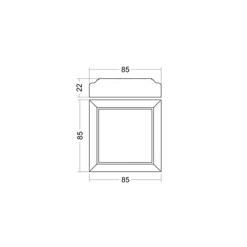 Розетка верхняя 78х78x23 мм эмаль Ofram