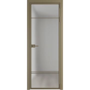 Алюминиевая межкомнатная дверь 4AХ шампань остеклённая