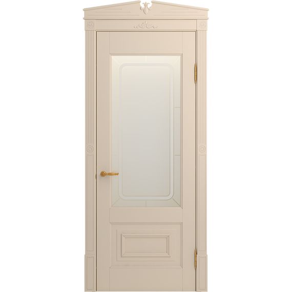 Межкомнатная дверь массив бука Viporte Неаполь ваниль остеклённая