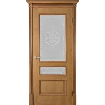 Межкомнатная дверь шпон Вена дуб античный стекло Версаче