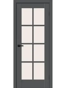 Межкомнатная дверь экошпон Эмалит 1 графит со стеклом