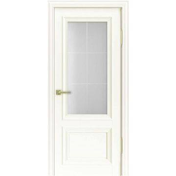 Межкомнатная дверь экошпон 81002 дарк вайт остёкленная