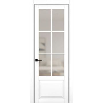Межкомнатная дверь керамик NC 6 снежный остеклённая