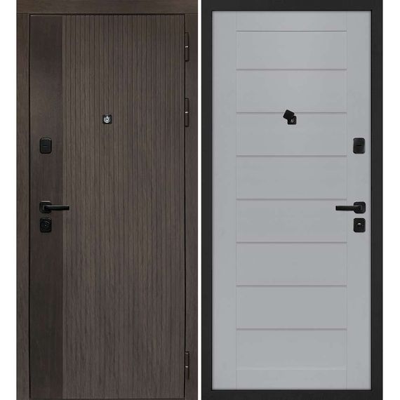 Входная дверь Вертикаль дымчатый камень дуб морёный панель сборная манхэттен