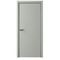 Межкомнатная дверь эмаль Лайн 1 серая глухая чёрная алюминиевая кромка