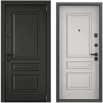 Входная стальная дверь Torex Super Omega PRO PP ПВХ чёрная шагрень OP-С3 ПВХ бьянко OP-С3