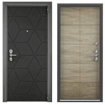 Входная стальная дверь Torex Ultimatum Next NT-3 чёрная шагрень NT-1 дуб песок