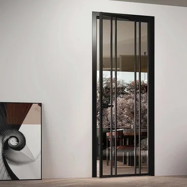 Межкомнатная алюминиевая дверь Loft-S 19 стекло прозрачное бесцветное