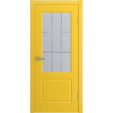 Межкомнатная дверь Патриция желтая эмаль RAL 1018 со стеклом