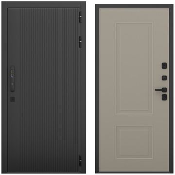 Входная дверь Смарт чёрный силк панель кобальт