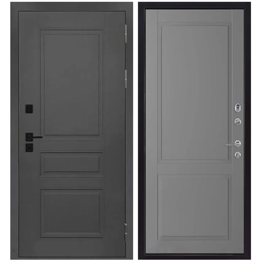 Входная дверь Сенатор Плюс SOLID ПВХ грей нубук абсолют софт панель ПВХ антрацит