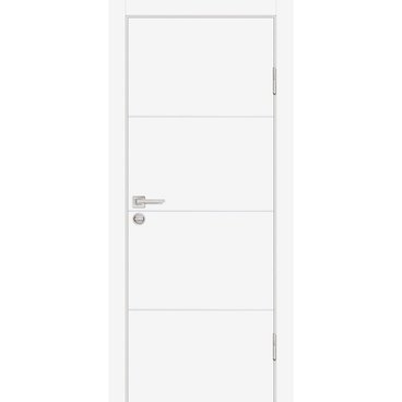 Межкомнатная дверь ПЭТ P-2 белая глухая кромка ABS в цвет полотна
