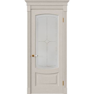 Межкомнатная дверь массив дуба Alvero Алина мускато остеклённая