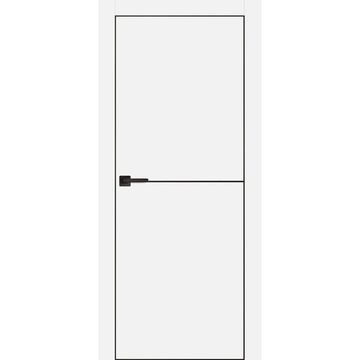 Межкомнатная дверь Tamburat 4102 аляска кромка чёрная матовая глухая