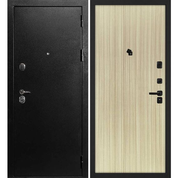 Входная дверь С-1 титан чёрный панель гладкая эвкалипт австралийский