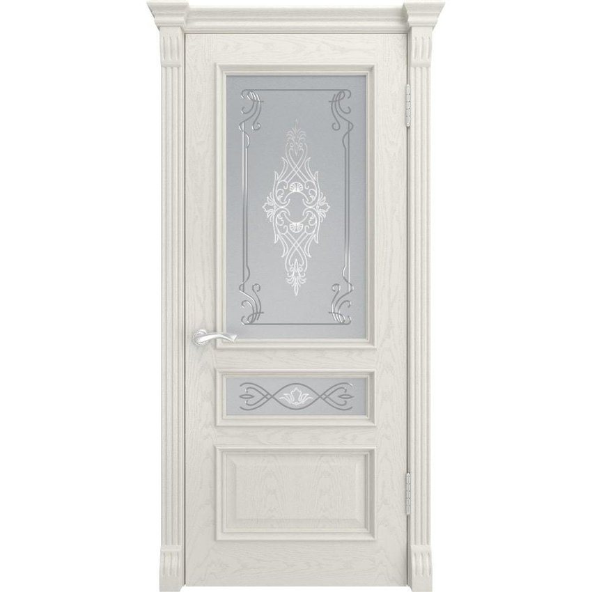 Фото двери Люксор Гера 2 дуб ral 9010 со стеклом