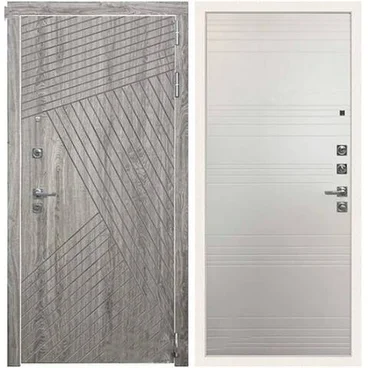 Входная дверь Нова ПВХ дуб мелфорд грей софт панель ПВХ кантри горизонт